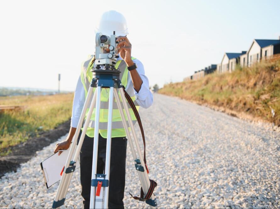 surveyor at work, representing best land surveying services
