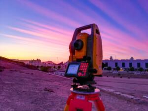 equipment representing land surveying services in McAllen, TX
