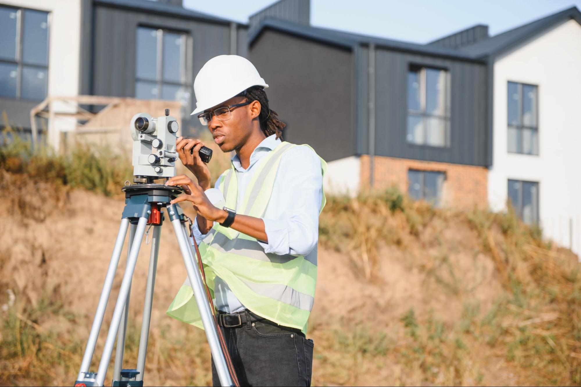 land surveyor working