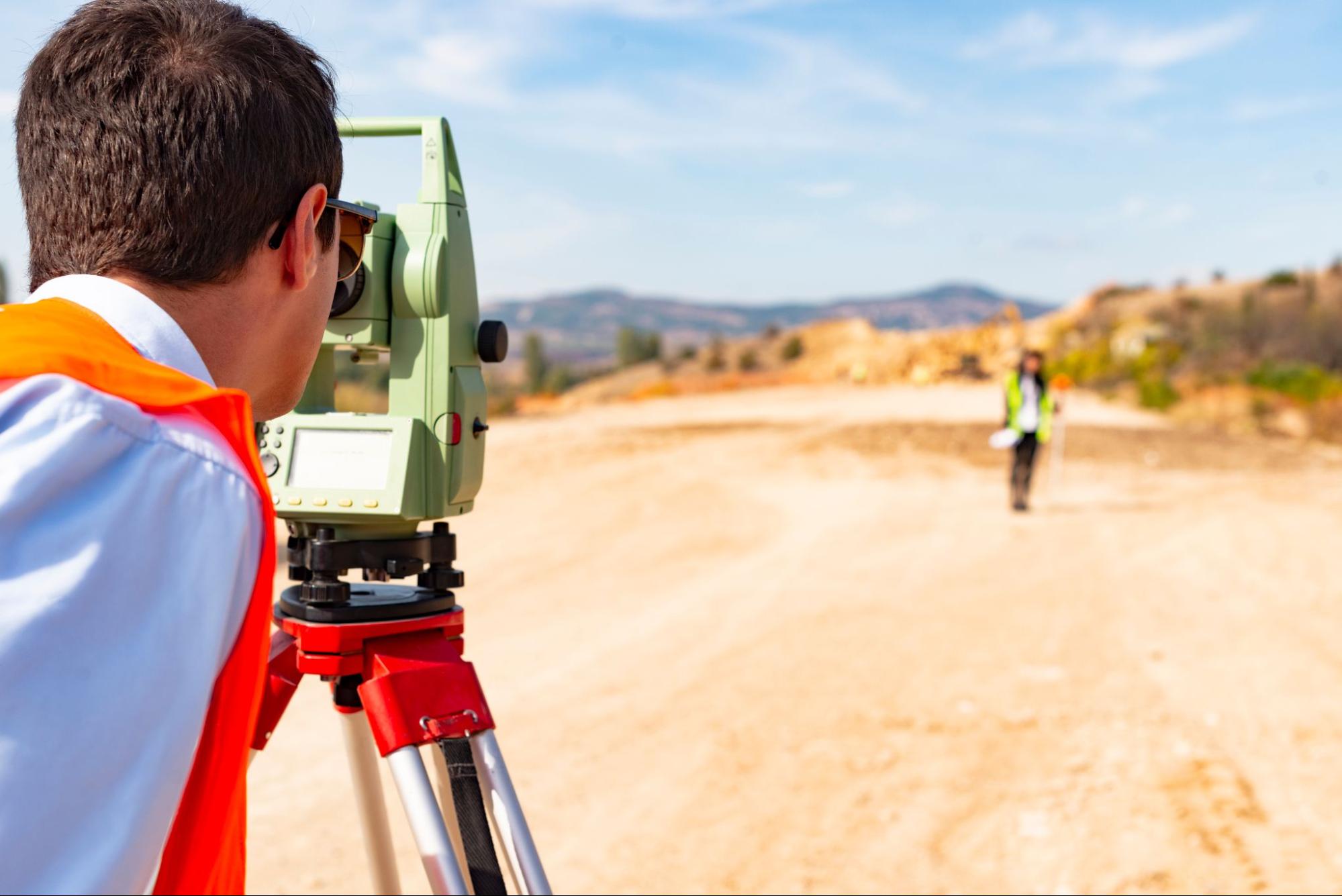 land surveying in progress