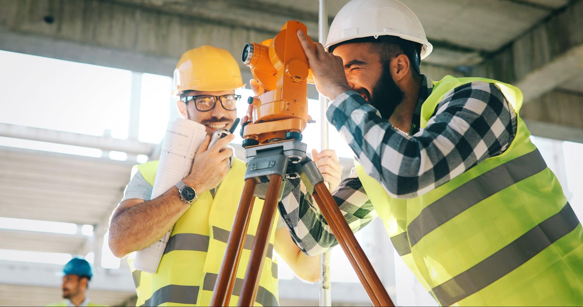 professional land surveyors at work