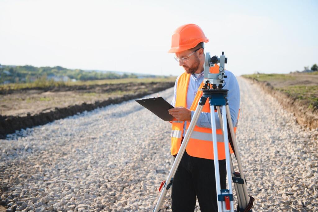 land surveyor at work, representing Land Surveying Services in Raymondville, TX
