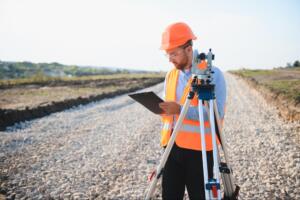 land surveyor at work, representing Land Surveying Services in Raymondville, TX