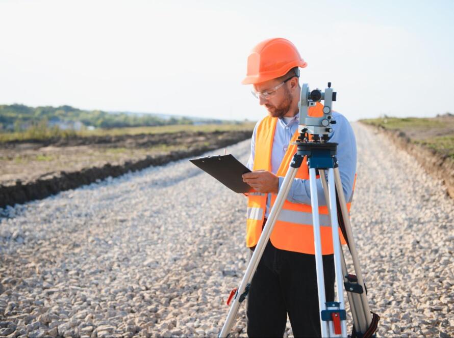 land surveyor at work, representing Land Surveying Services in Raymondville, TX