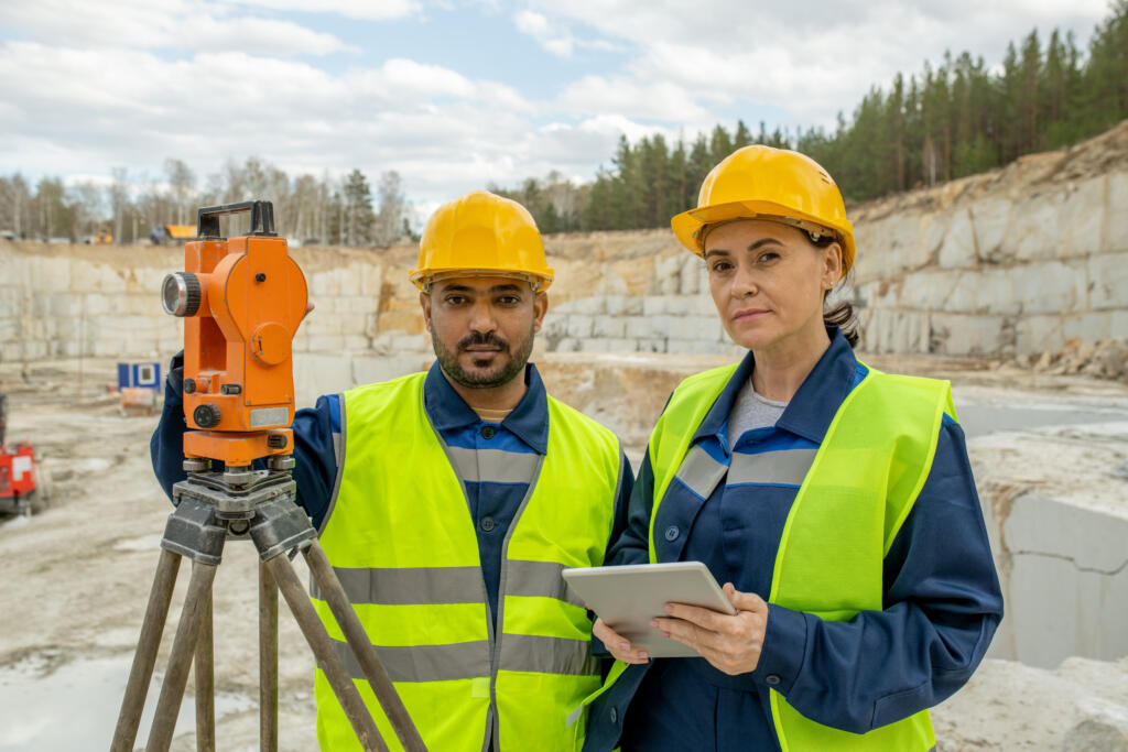 professional land surveyors at work