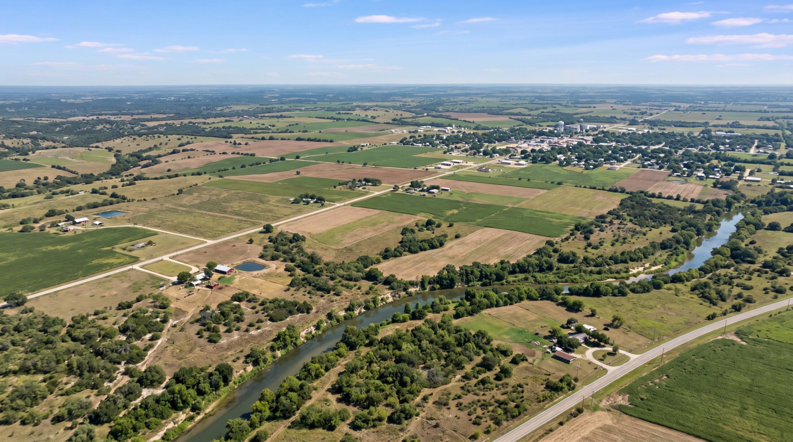 aerial view of land, representing the need to schedule land survey near me