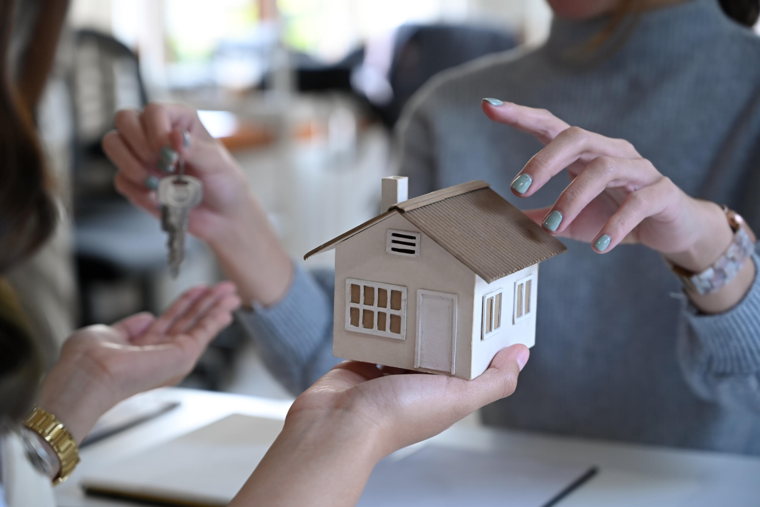 real estate agent offering home ownership to costumer