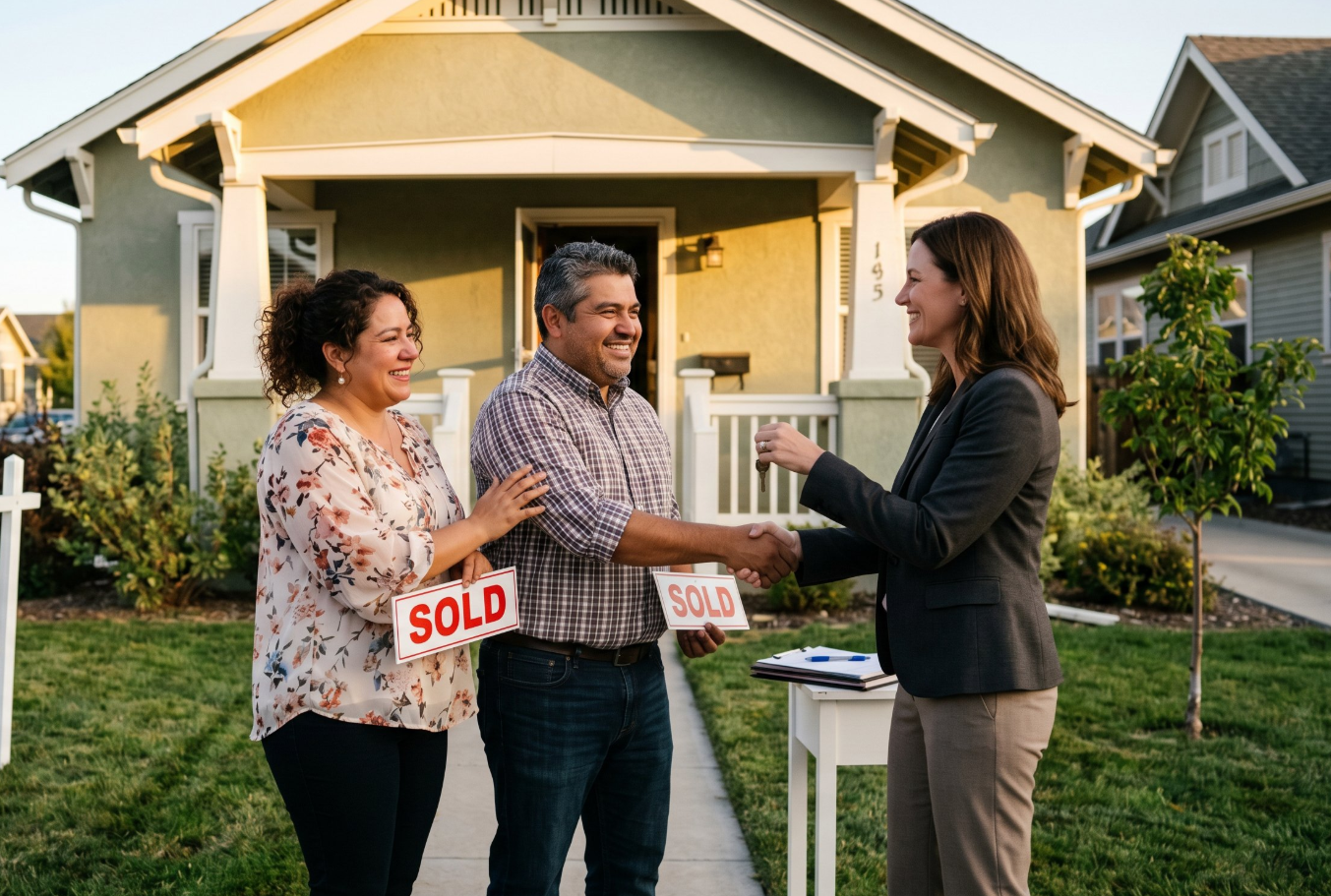couple buying a house
