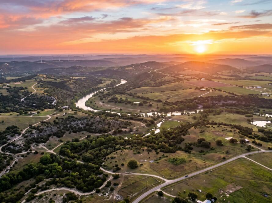 aerial view of land, representing Is a Land Surveyor Required for a Mortgage