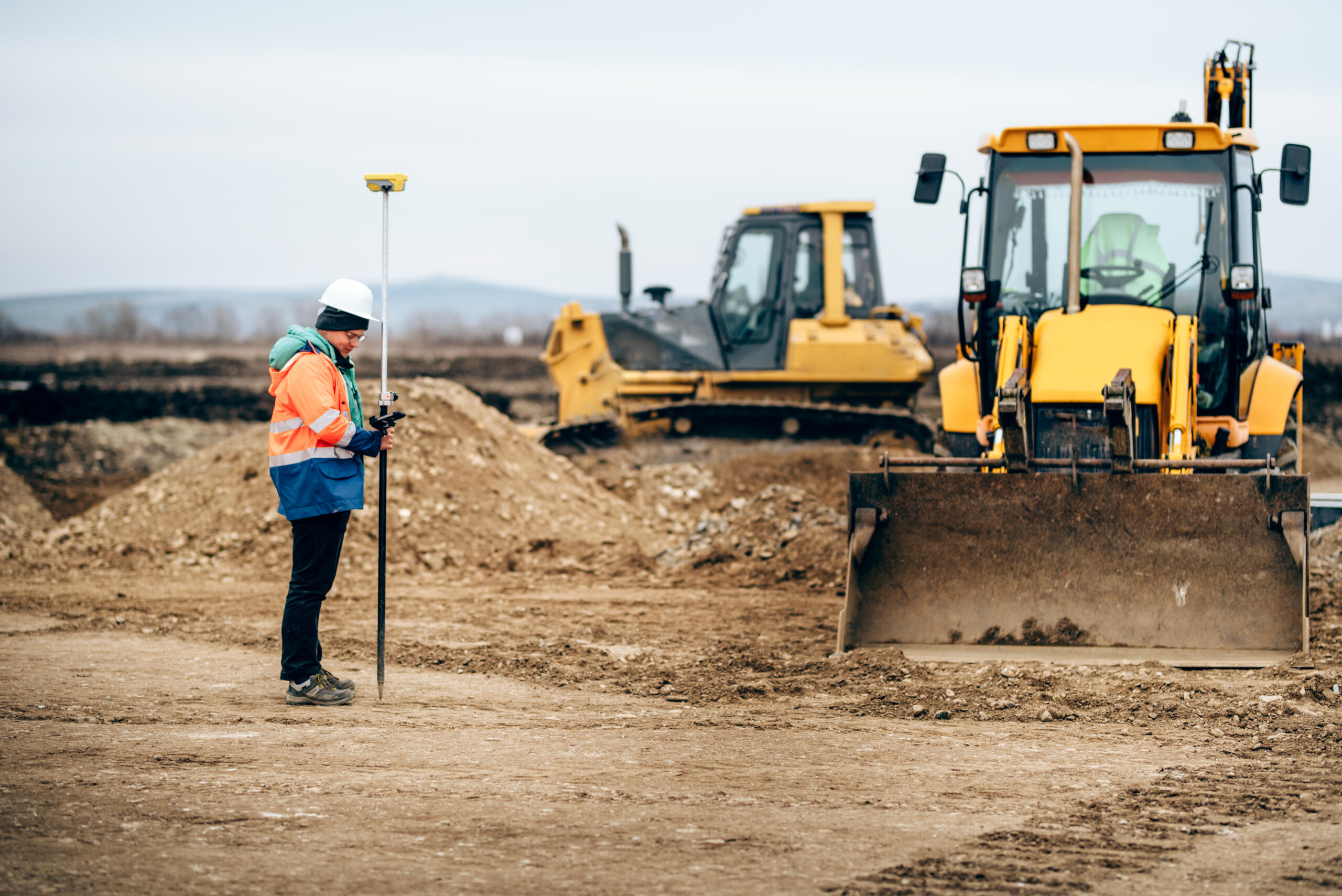 land surveying service in progress