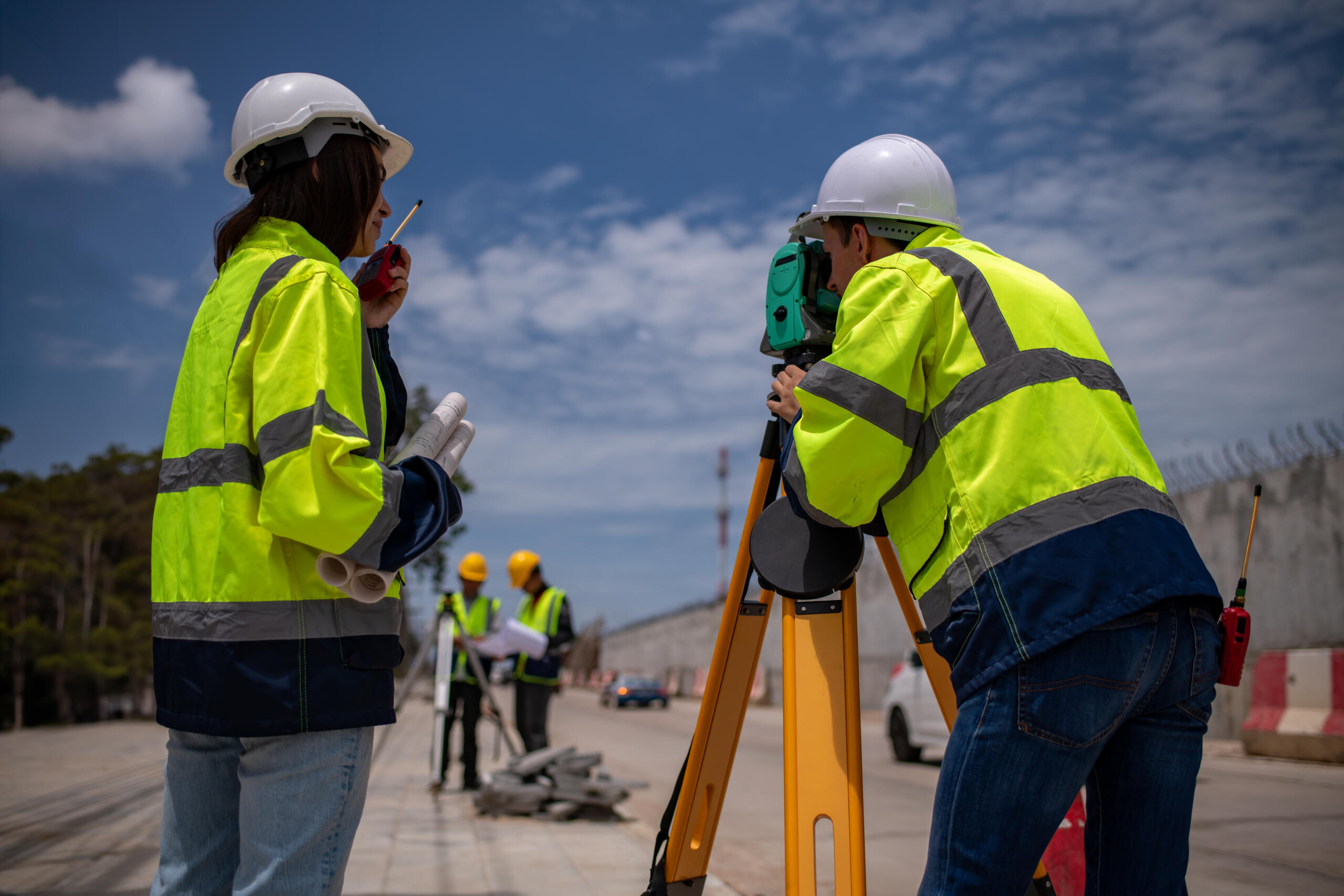 land surveyors at work