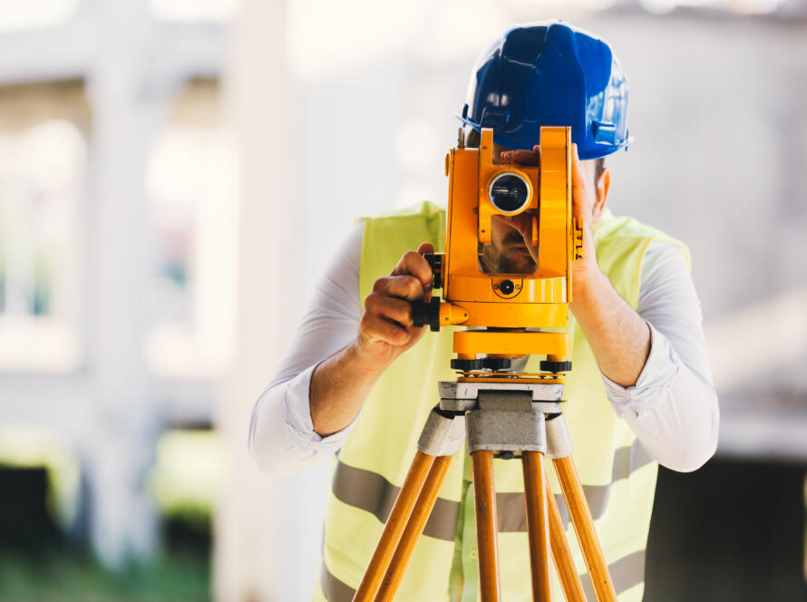 land surveying in progress representing Route Survey Near Me