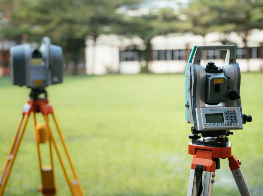 Surveying equipment used to assess a property for residential land survey pricing