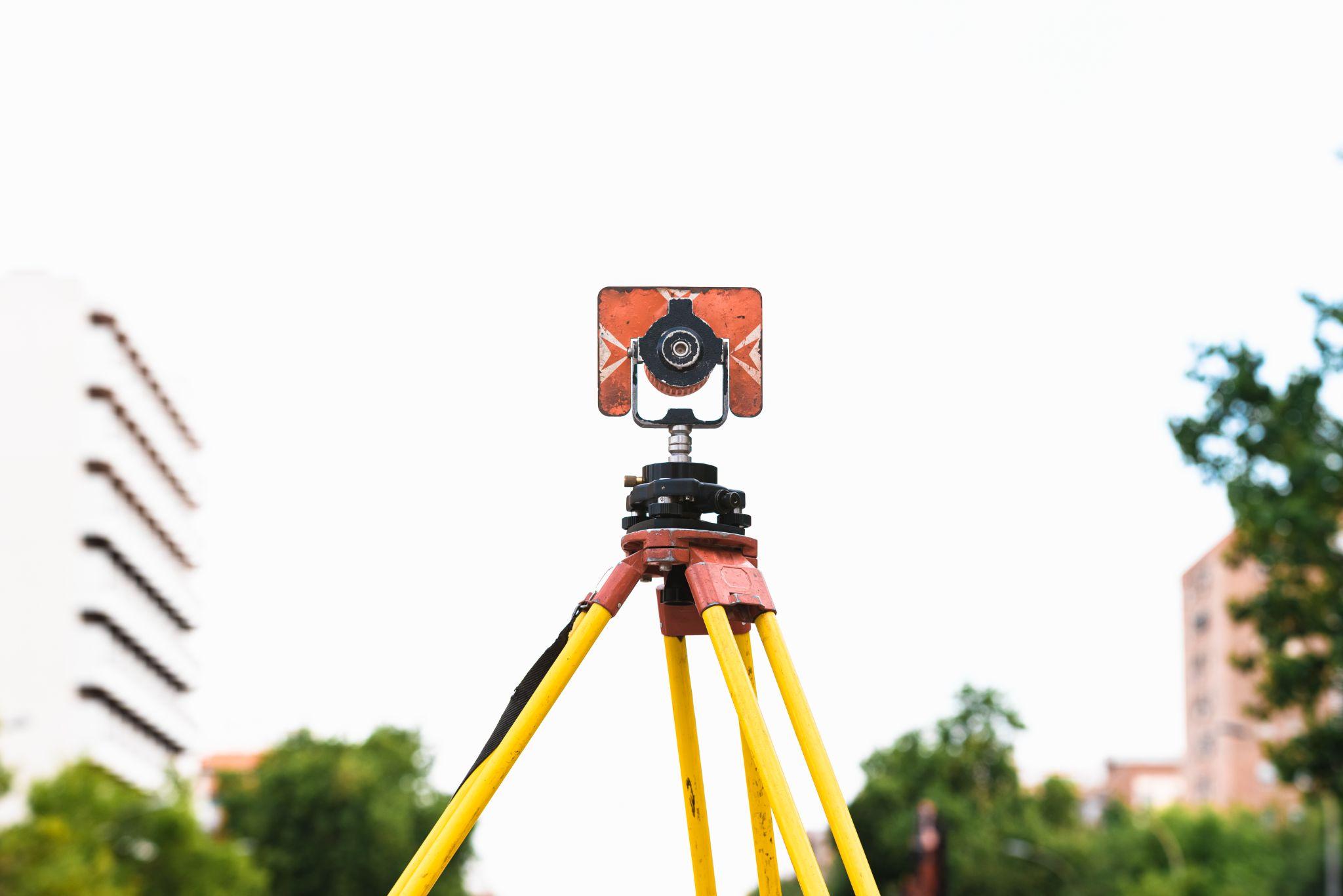 Surveying instrument used to collect precise measurements for a professional land survey